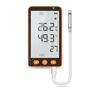 CHNADKS GSP-80PRO Temperature & Humidity Monitor with External Sensor, LCD Display, USB Data Export (PDF/Excel), Alarm Alerts, Rechargeable Battery, for Cold Chain, Storage & Labs (-40°C to 85°C)