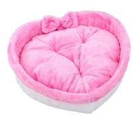 CHNAONE Comfortable heart-shaped pet bed - Warm niche made of thick PP cotton - Indoor residence for small and medium-sized dogs L (4.0 to 7.5 kg)(PINK,L)