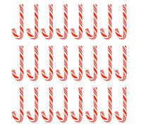 Chnegral 50Pcs Red And White Handmade Christmas Candy Cane Kawaii Miniature Food Home Decor