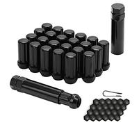 ChnewAuto M14x1.5 Lug Nuts 24pcs Black 7 Spline Acorn 2" Tall Set with 2 Socket Keys 14mmx1.5