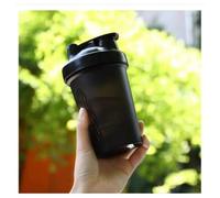 CHNLML Protein Shaker Bottle 400ML/16Oz w. Shaker Ball for Protein Shake, Shaker Bottle with Mixing Ball, Leak-Proof, BPA-Free, for Gym, Workout, Juice Mixer (Black/Black Body, 16Oz-400ML-1Bottle)