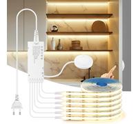 CHNMALITAI 12V COB LED Streifen, 6 Pcs 2M Warmweiß COB LED Strip Light with Berühren und Hand Sweep Dimmer Schalten Für Schrank Vitrine Küche Beleuchtung (Warmweiß, 2M)