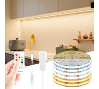 CHNMALITAI 24V 10M 576LEDs/m CCT COB LED Strip,2700K-6500K Adjustable Color Temperature White/Cold White/Warm White Dimmable LED COB Strip for Bedroom Kitchen Home Wardrobe Lighting