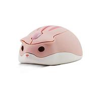 CHNNO1 2.4G wireless optical mouse cute hamster cartoon computer mouse ergonomic mini 3D office mouse for kids girls gifts PC tablet pink