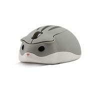CHNNO1 2.4G wireless optical mouse cute hamster cartoon computer mouse ergonomic mini 3D office mouse for kids girls gift PC tablet gray
