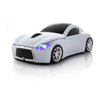 CHNNO1 3D wireless mouse car mouse wireless camouflage 2.4Ghz optical gaming mouse with LED light USB receiver for notebook PC notebook white