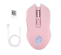CHNNO1 Women pink wireless mouse 2.4Ghz 1600 DPI mouse mute button USB charging power saving girl mouse pink