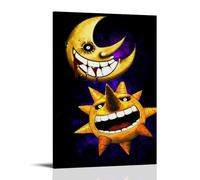 CHNPNGDE Soul Eater Moon and Sun Canvas Prints, Wall Pictures, Decorative Paintings for the Living Room, Paintings for Boys' Room, Modern Wall Pictures for Girls' Room, Gift Pictures 08 x 12 inches