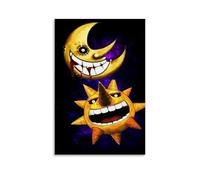 CHNPNGDE Soul Eater Moon and Sun Canvas Prints, Wall Pictures, Decorative Paintings for the Living Room, Paintings for Boys' Room, Modern Wall Pictures for Girls' Room, Gift Pictures 08 x 12 inches