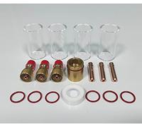 CHNSALESCOM 18 pcs TIG Welding Gas Len Pyrex Glass Cup Kit WP-9/17/18/20/24/25/26 Weld Torch (WP-17 18 26,3.2mm 1/8")