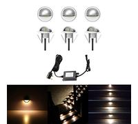 CHNXU Led Deck Lights Eyelid Step Lights Recessed Outdoor Waterproof IP65 Low Voltage 12v 35mm Warm White Kit Pack of 6