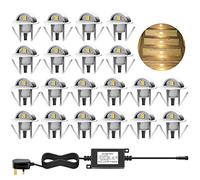 CHNXU Pack of 20 x Led Deck Lights Eyelid Step Lights Recessed Outdoor Waterproof IP65 Low Voltage 12v 35mm Warm White Kit