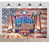 chnywork 5x3ft God Bless America Backdrop American Flag Independence Eagle Stars and Stripes Flag Fireworks Background Fourth of July Memorial Day Party Decor Photo Booth Studios Props Wallpaper