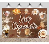 CHNYWORK 5x3ft Hot Chocolate Backdrop Cinnamon Sticks Marshmallows Star Anise Cocoa Powder Background Winter Drinks Christmas Market Party Decoration Portrait Photo Booth Studio Props