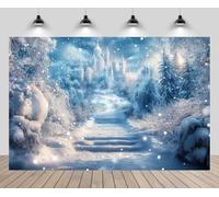 CHNYWORK 5x3ft Ice Snow Castle Backdrop Frozen Forest Snowflake Winter Wonderland Background Christmas Eve Baby Shower Girls Birthday Wedding Winter Holiday Party Decor Portrait Photo Booth Props