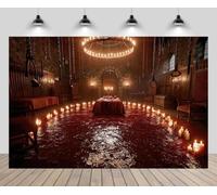 CHNYWORK 5x3ft Vampire Castle Backdrop Cell Room Interior Bloodstained Halloween Horror Background Vampire Dungeons Prisons Scary Halloween Party Decor Portrait Photo Booth Props