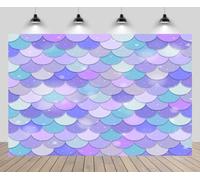 CHNYWORK 6ftx4ft Purple Mermaid Scales Backdrop Glitter Mermaid Birthday Purple Background Newborn Princess Theme Girls Birthday Party Baby Shower Decorations Photo Booth Props