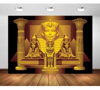 CHNYWORK 8ftx6ft Egyptian Temple Photography Backdrop Golden Egypt Palace Hall Egyptian Pyramid Pharaoh Sphinx Background for Egypt Theme Party Decor Wallpaper Kids Adults Portrait Photo Props