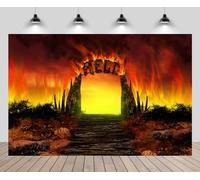 CHNYWORK 8x6ft Hell Backdrop Hell Gate Life After Death Hellfire Heaven Hell Stairway Background Halloween Christian Religious Belief Church Theme Party Decor Portrait Photo Booth Props Wallpaper