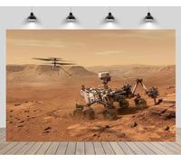 CHNYWORK 8x6ft Mars Rover Backdrop Mars Surface Exploration Life Mission Universe Probes Background Science Class Students Birthday Wedding Party Decoration Photo Booth Studio Props Wallpaper