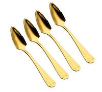 Choary 4 pack Grapefruit Spoons,6.1 inch Metal Stainless Steel gold Grapefruit Spoons.