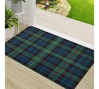 CHOAST Door Mat,Non-slip Barrier Mats for Indoor and Outdoor,Tartan Blue Black Green Red and Gold Plaid Flannel,Absorbent Entrance Rug Machine Washable Floor Mat Carpet 50x80cm