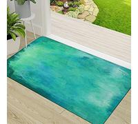 CHOAST Door Mat,Non-slip Barrier Mats for Indoor and Outdoor,Waterur Blue and Green Aqua Teal Turquoise r,Absorbent Entrance Rug Machine Washable Floor Mat Carpet 50x80cm