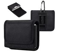 ChoaZan Flip Cell Phone Pouch Nylon Waist Holster Case with Belt Clip Cover for Samsung Galaxy Z Flip/Flip 5G/Flip 3/ Flip 4, Motorola Razr 5G 2020/ Razr 2019 Holster with Card Slot (Black)