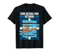 Chobe National Park Botswana Flag Safari Travel Art T-Shirt