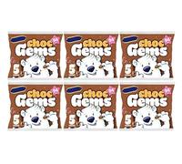 Choc Gems Chocolate Topped Biscuits, Multipack, No Artificial Colours or Flavours, Suitable for Vegetarians, 5x19g,Pack Of 6