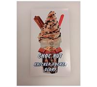 Choc Nut KBG Whippy Ice Cream Sticker - 16cm high Knickerbocker Glory die cut vinyl decal