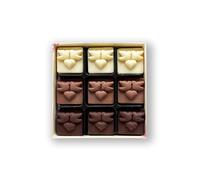 Choc on Choc Assorted Chocolate Lovebirds, 100g, Belgian Chocolate, White Milk Dark, 9 Pieces, Handmade