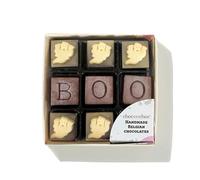 Choc on Choc - BOO Chocolate Box - Halloween Treats Made with Belgian White and Dark Chocolate - Spooky Novelty Gift for Trick or Treat or Movie Night - 9 Pieces