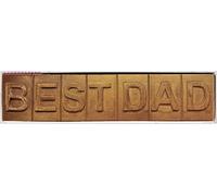 Choc on Choc - Chocolate Best Dad Message - Handmade Belgian Milk Chocolate Slab Dusted with Edible Gold - Gift for Dad, Father’s Day, Birthday - 110g