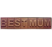 Choc on Choc - Chocolate Best Mum Message - Handmade Belgian Milk Chocolate Gift with Edible Gold - Unique Mother’s Day Treat - Gift for Mum - 110g Bar