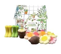 Choc on Choc - Chocolate Greenhouse - Handmade Belgian Chocolate & Floral Sweets Gift - Unique Present for Gardeners, Nature Lovers, Playful Reusable Box - 130g