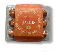 Choc on Choc Chocolate Orange Quails Eggs - Handmade Belgian Milk and White Chocolate Treats with Solid Orange Flavour Centre - Box of 12 - Unique Easter Gift - Made in the UK - No Alcohol - 200g