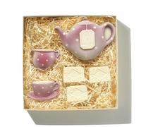 Choc On Choc Chocolate Teapot and Biscuit Set - Novelty Hand-Decorated Milk Chocolate Gift for Tea Lovers - Unique Handmade British Novelty Present Perfect for Birthdays and Christmas