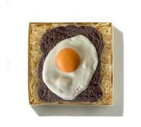 Choc On Choc Giant Chocolate Fried Egg On Toast - Novelty Handmade Milk Chocolate Gift, Cream Egg Treat - Funny Birthday and Easter Surprise - Quirky Giant Novelty Sweet Bar for Foodies