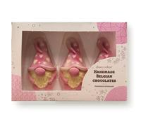 Choc on Choc White Belgian Chocolate Love Gonks, 230g, Handmade Valentine's Day Chocolates, 3-Piece Set, Contains Milk