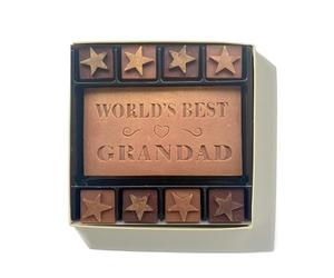 Choc on Choc World’s Greatest Grandad Chocolate Gift Box, 110g, Belgian Dark & Milk, Gold-Dusted, Father’s Day & Birthday