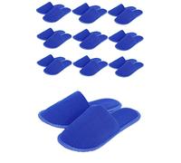 CHOCHILI Blue 10 Pairs Cloth Packed Terry Cotton Disposable Hotel Slippers for Airbnb Spa Wedding Guest Adults Men Women Size 10-11, Blue, 10-11, BLUE, 10-11 US, bule, 10-11 US
