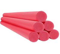Chochkees Red Pool Noodles Swimming Solid Core Foam Tube, Floating Thick Noodles for Floating, Pool Accessories, 52" (12-Pack)
