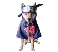 ChoChoCho Anime Cosplay Ninja Costume, Dog Costume & Cat Costume for Halloween, Ninja Cloak for Dogs and Cats, Anime Plush Robe for Dogs Cats Puppies (L/XL, Akatsuki)