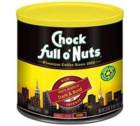 Chock Full o'Nuts Dark & Bold Roast Ground Coffee (652ml Tin) - 100% Arabica Premium Coffee Beans