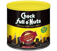 Chock Full o'Nuts Dark & Bold Roast Ground Coffee (652ml Tin) - 100% Arabica Premium Coffee Beans