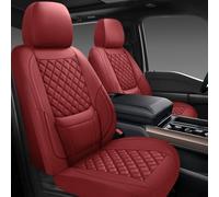 CHOCMONS Car Seat Covers Front Pair,Universal Fit for Cars,SUVs,Trucks,and Sedans,Faux Leather Car Seat Cushion Compatible with Airbags,Waterproof Car Seat Protector,Wine Red