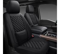 CHOCMONS Car Seat Covers Full Set,Universal Fit for Cars,SUVs,Trucks,and Sedans with 5 Seats,Faux Leather Car Seat Cushion Compatible with Airbags,Waterproof Car Seat Protector Black