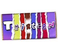 Choco Banter 13th Birthday Wrapper - Choose From Just The Wrapper/Wrapper & Bar - 13th Birthday Gift (Wrapper & Bar)