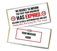Choco Banter 18th We Regret To Inform You Funny Birthday Chocolate Wrapper - Personalised Message On Back - Choose from Just The Wrapper or Wrapper & Bar - 18th Birthday Gift